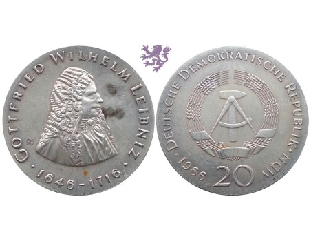 20 mark, 1966. Gottfried Wilhelm Leibniz