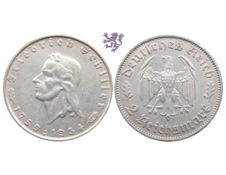 2 Reichsmark, 1934. Friedrich Schiller