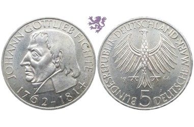 5 mark, 1964. Johann Gottlieb Fichte