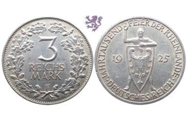 3 Reichsmark, 1925. Rheinlande