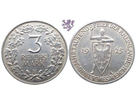 3 Reichsmark, 1925. Rheinlande