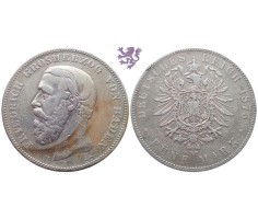 5 mark, 1875. Friedrich Grosherzog Von Baden