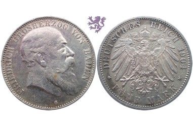 5 mark, 1904. Friedrich Grosherzog Von Baden