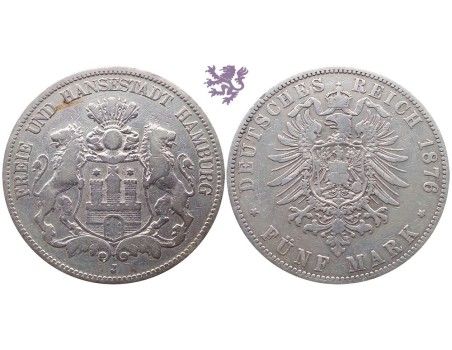 5 mark, 1876. Hamburg
