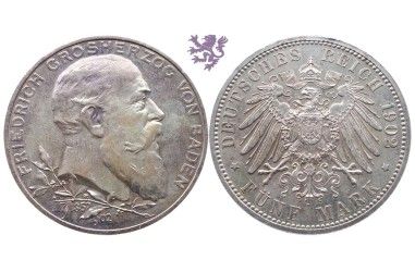 5 mark, 1902. Friedrih Groshezog Von Baden