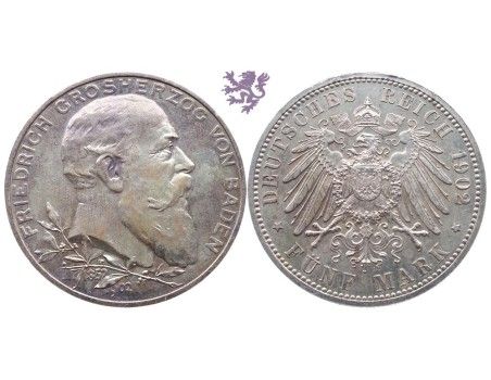 5 mark, 1902. Friedrih Groshezog Von Baden