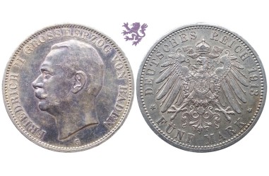 5 mark, 1913. Friedrich II Von Baden