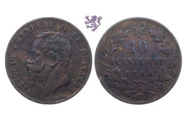 LOT 2x 10 Centesimi 1866, 1894.