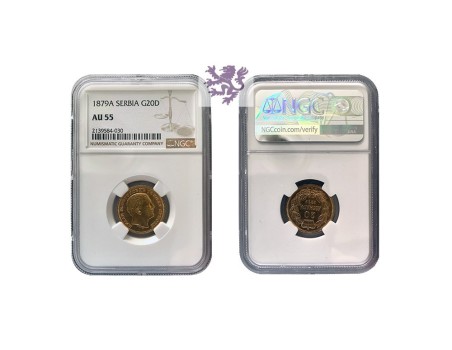 20 dinara, 1879. godina, Srbija, Milan Obrenović