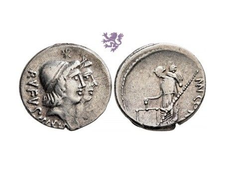 AR Denarius, 46 B.C., Mn. Cordius Rufus
