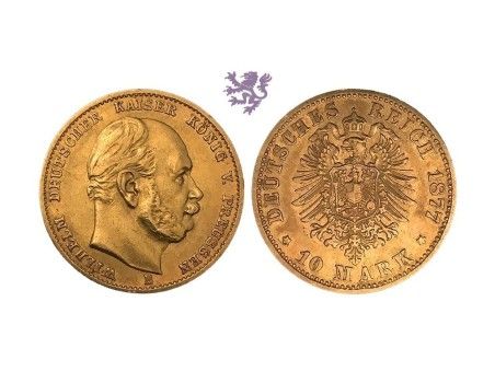 10 mark, 1877.B Wilhelm I, Prussia