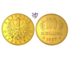 100 schilling, 1927. Prooflike, Austria