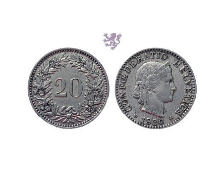 20 rappen, 1930.
