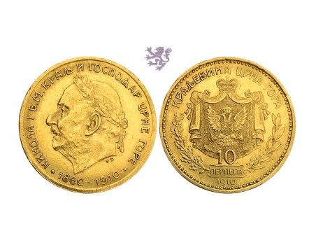 10 perpera, 1910., Nikola I, kraljevina