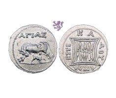 Illyria, Apollonia Drachm 200-80 B.C. AΓΙAΣ