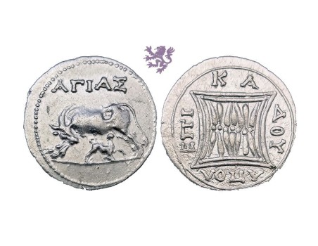 Illyria, Apollonia Drachm 200-80 B.C. AΓΙAΣ