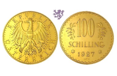 100 schilling, 1927. Prooflike, Austria