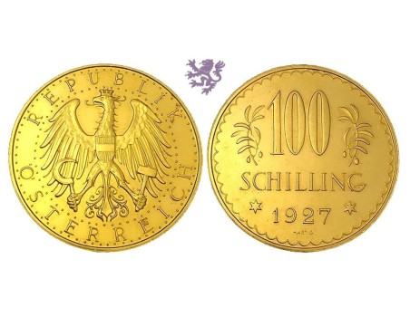 100 schilling, 1927. Prooflike, Austria