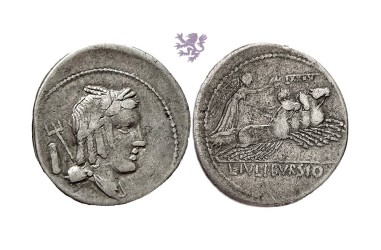 L. Julius Bursio, 85 B.C., AR Denarius