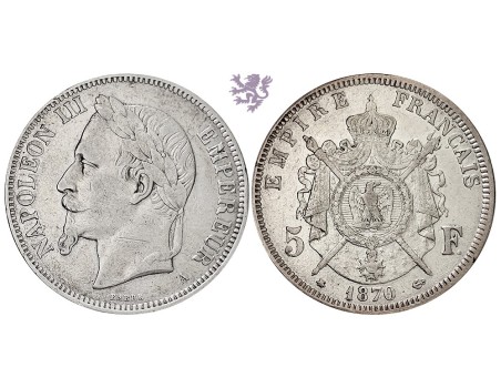 5 francs, 1870. Napoleon III