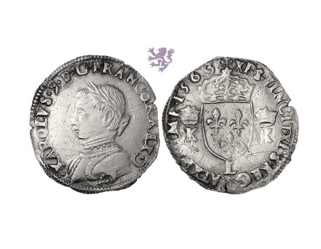 ½ Teston, 1563., Charles IX, Bayonne