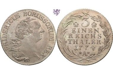 ⅓ Thaler, 1774. A - Friedrich II, German States, Prussia