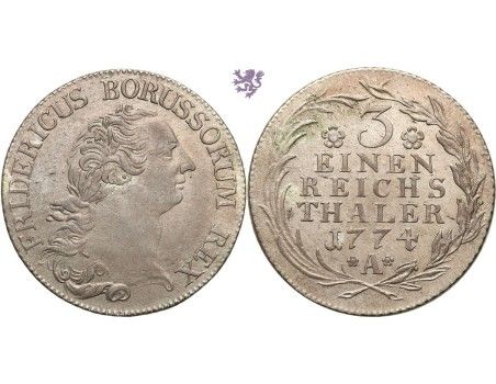 ⅓ Thaler, 1774. A - Friedrich II, German States, Prussia