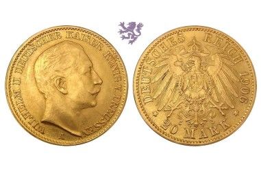 20 mark, 1906. Wilhelm II Prussia