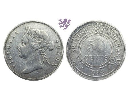 50 Cents, 1894. British Honduras, Victoria