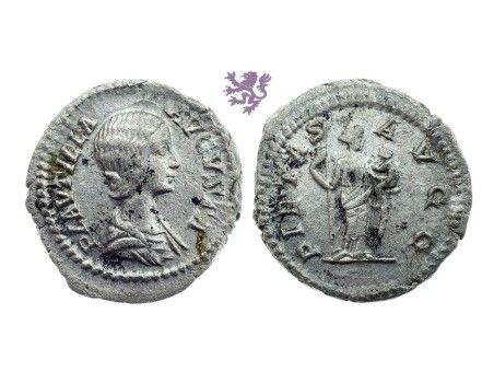Plautilla AR Denarius, 203 AD.