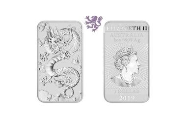 1oz Dragon, 2019. 1 dollar Elizabeth II