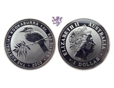 1oz kookabura 2000. 1 dollar Elizabeth II