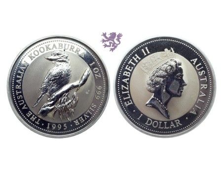 1oz kookabura 1995. 1 dollar Elizabeth II