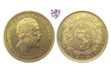 20 Kroner, 1886. Oscar II