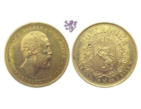 20 Kroner, 1886. Oscar II