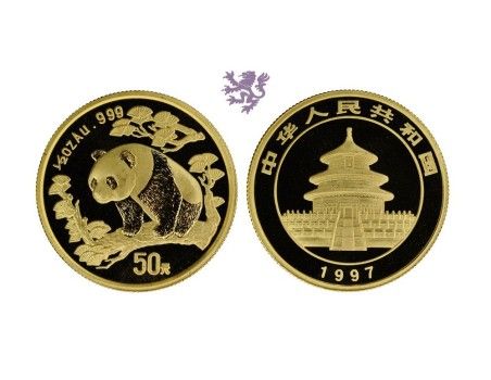 1/2 oz gold Panda, 1997, large date MS