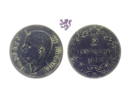 2 centesimi, 1897. Umberto, Italy
