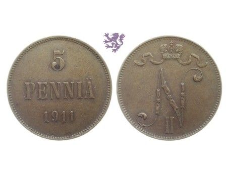 5 Penniä, 1911., Finland