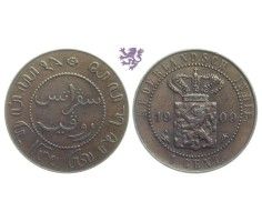 1 Cent, 1909. Willem III, Netherlands East India