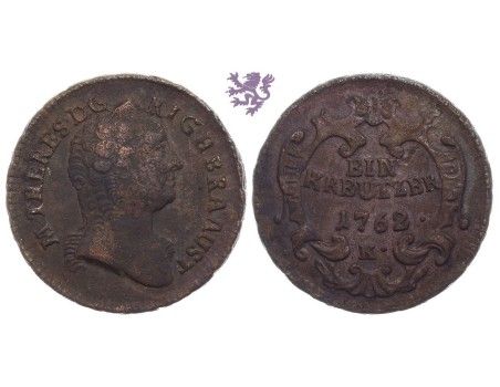 1 Kreutzer, 1762 K, Maria Theresia