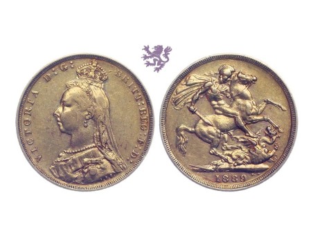 1 gold Sovereign, 1889. Victoria