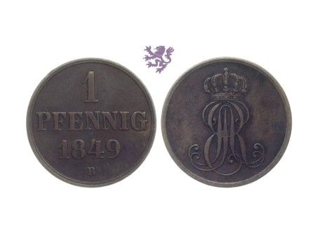 1 Pfennig, 1849. B, Ernst August