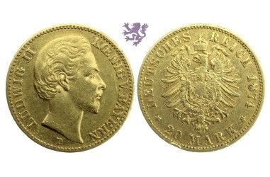 20 mark, 1874. Ludwig II