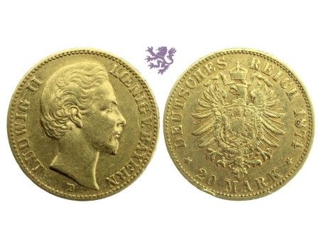20 mark, 1874. Ludwig II
