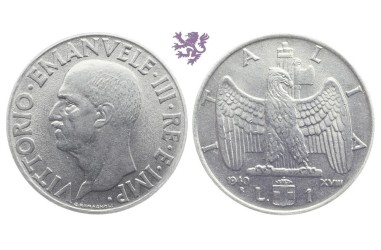 1 Lira, 1940. Vittorio Emanuele III