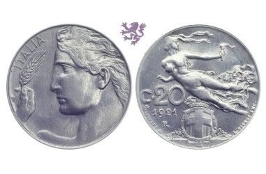 20 Centesimi, 1921. Vittorio Emanuele III