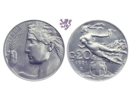 20 Centesimi, 1921. Vittorio Emanuele III
