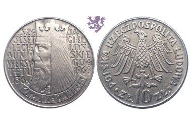 10 Zlotych, 1364 - 1964., Jagiellonian University