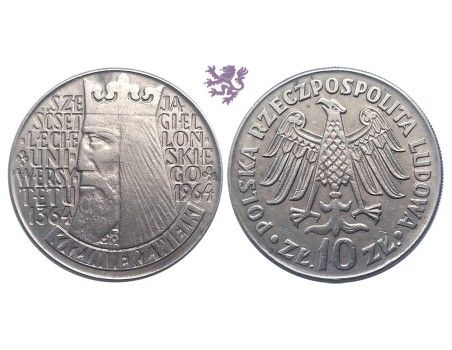 10 Zlotych, 1364 - 1964., Jagiellonian University