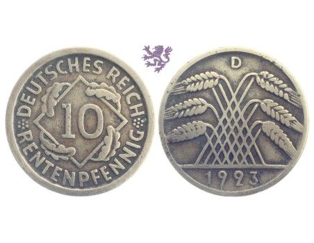 10 Rentenpfennig, 1923.